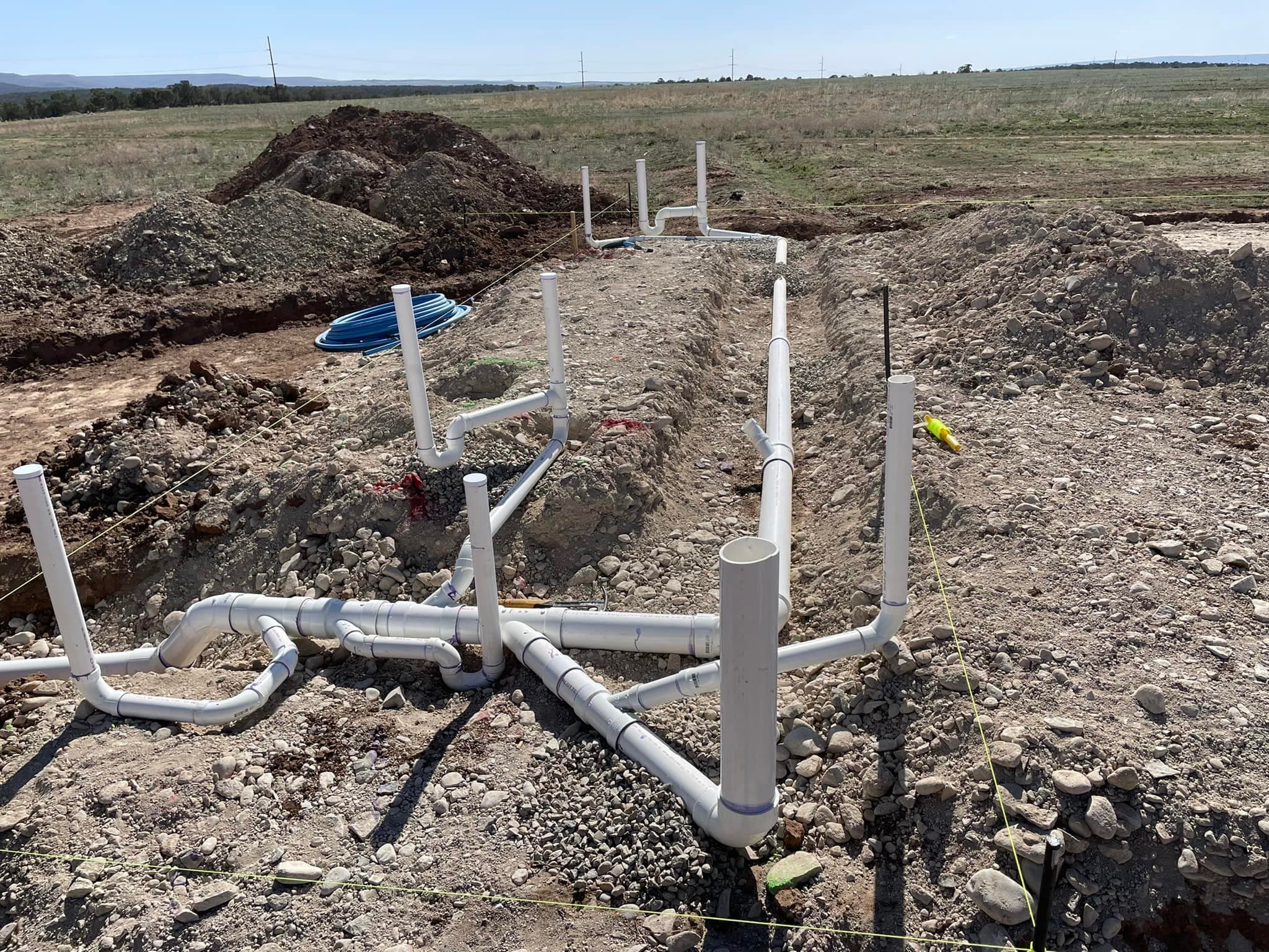 Underground drainage and DWV layout on a new build in southwestern Colorado
