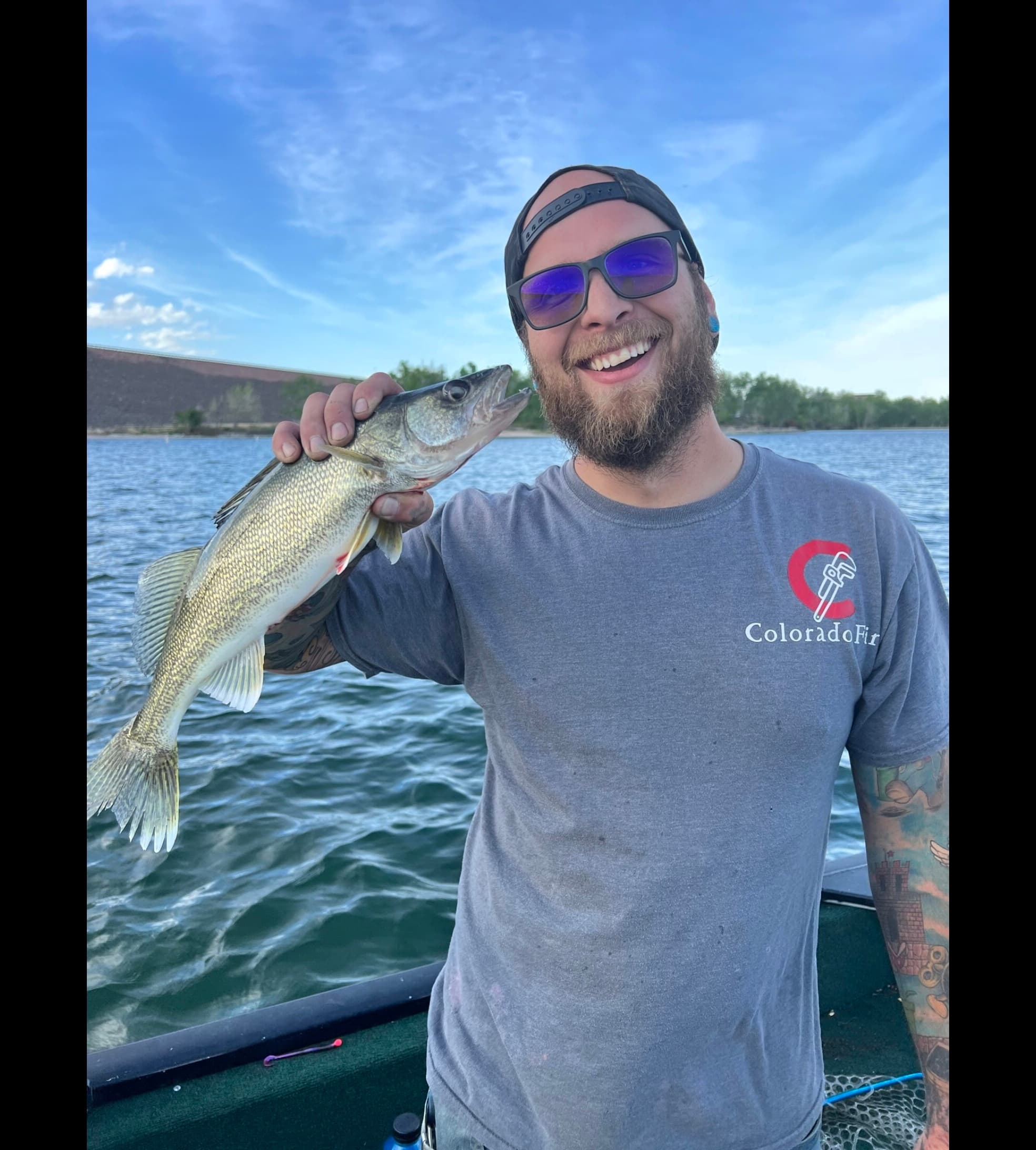Nick Velasquez fishing on a Colorado lake on a day off