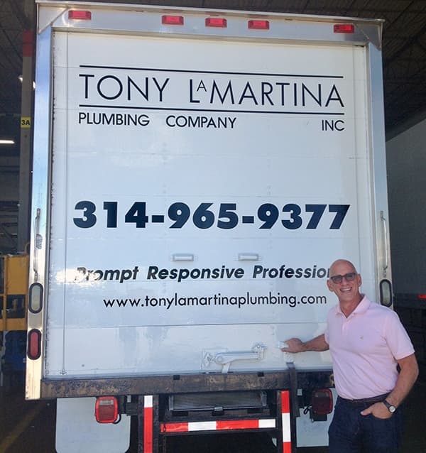 Anthony LaMartina at a Tony LaMartina Plumbing truck